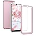 kwmobile Full Case Compatible with Xiaomi Mi A3 / CC9e - Case Hard Shell Plastic Phone Cover with Screen Protector - Metallic Rose Gold
