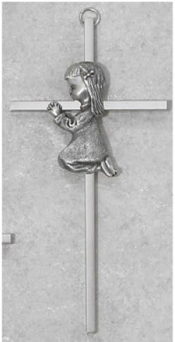 6 SILVER GIRL WALL CROSS BABY INFANT CHRISTENING BAPTISM SHOWER by KeegansCatholicTreasures by KeegansCatholicTreasures