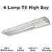 High Bay Fluorescent Lighting Fixture - 4-Lamp Fluorescent Light Fixture - Fluorescent Light Bulbs Not Included - T5 High Output - GoodBulb