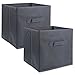 DII Fabric Storage Bins for Nursery, Offices, & Home Organization, Containers are Made to Fit Standard Cube Organizers (11x11x11) Gray - Set of 2