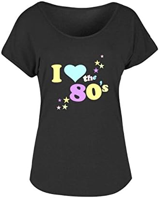 Ladies I Love 80's T-Shirt Womens Pop Star Top Fancy Dress Graphic Design Fashion Party Tops Plus Size