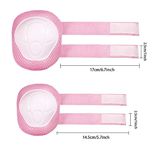 image for CRZKO Kids Protective Gear, Knee Pads and Elbow Pads 6 in 1 Set with W