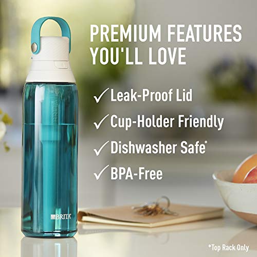 Brita Premium Filtering Water Bottle, 26 Ounce, Sea Glass (36377) - Image 7