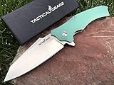 TacticalGearz TG Vex, Premium EDC Folding Knife w/Sheath! Ball Bearing Pivot System, G10, Razor Sharp 9Cr18MoV Satin Stainless Steel Blade!