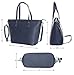 Faux Leather Tote Bag For Women - Convertible Crossbody Tote And Handbag - Top Handle Satchel Purse With Top Zipper Closure (NAVY)