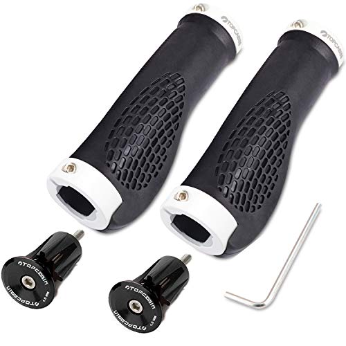 (Aluminum lock plug+Grips) White 1 Pair