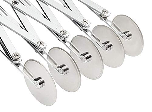Wheel Pastry Cutter Stainless Steel Cookie Dough Cutter Kitchen Baking Tools for brownies cookies pizza (5 Rounds)