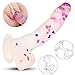 Confetti Silicone Crystal Clear Dildo - Adult Sex Toys 7.87 Inches Realistic Dildo with Powerful Suction Cup, Waterproof & Skin-Friendly Material G-Spot Vaginal Lifelike Dildo