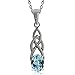 Silvershake Natural Gemstone 925 Sterling Silver Celtic Knot Solitaire Pendant with 18 Inches Chain Necklace