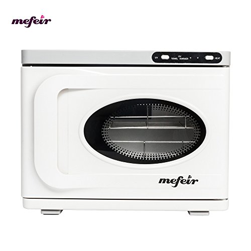 Mefeir 23L 2 in 1 Salon UV Sterilizer Cabinet Hot Towel Warmer with bulb & Tong,Professional Tabletop Ultraviolet Heater