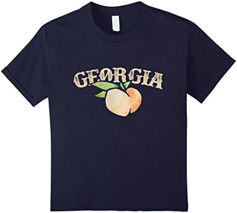 Kids Georgia shirt peach in watercolor tee shirt Proud Georgian  6 Navy