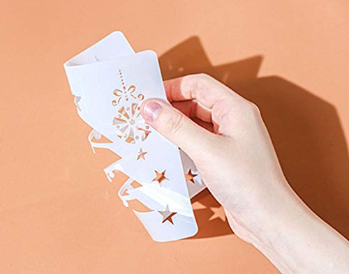 Kinteshun Christmas Bullet Journal Plastic Stencil Drawing Painting Template DIY Kit for Xmas Holiday Planner Album Scrapbooking Card Making(12pcs with Different Patterns)