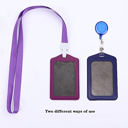 10 Pack ID Badge Holder, with Detachable Neck Lanyard Strap and
