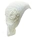 an Beret Beanie Hat Womens Fashion Lightweight Crochet Cutout Off White Net