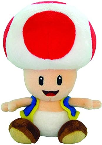 Toadstool Plush 7'' - Super Mario Bros Toadstool Mushroom Plushie Toy 7 Inch Tall