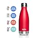 MIRA Stainless Steel Vacuum Insulated Water Bottle | Leak-Proof Double Walled Cola Shape Bottle | Keeps Drinks Cold for 24 Hours & Hot for 12 Hours (Ruby Red, 12 oz)