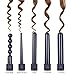 Ohuhu 5 in 1 Curling Iron Wand Set With 5 Interchangeable Ceramic Barrels and Heat Protective Glove for Girls Women Gifts