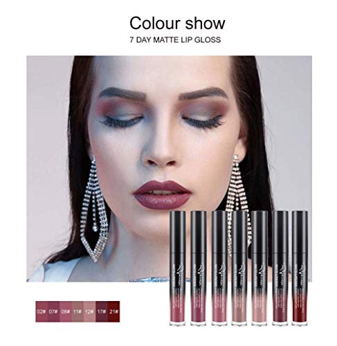 Lip Gloss Set by Rejawece - Waterproof Long Lasting Matte Lip Gloss Liquid Lipstick Set Beauty Makeup Cosmetics Lip Stick Lip Glosses Set of 7 Colors - Thumbnail 5