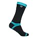 DexShell Waterproof Socks Coolmax Cushioning Inner Hiking Trekking For Men and Women, Coolvent Aqua Blue Stripe, Mid Calf Unisex Large
