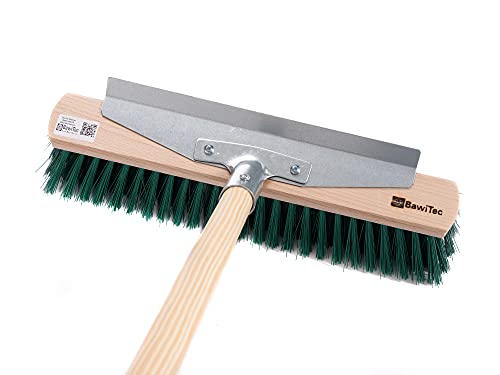 BawiTec Gärtnerbesen Gartenbesen 40cm grün mit Kratzleiste und Stiel 140cm 160cm Kehrbesen (mit Stiel 140cm) Kratzbesen – Bild 5