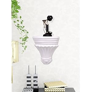 Home Sparkle Floral Wall Hanging Shelf Fiber (White) (19 x 10 x 21.5) cm