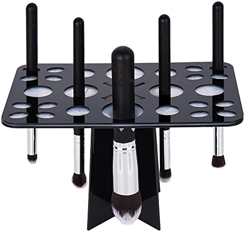 Zilong 26 Mix Size Makeup Brush Holder Air Drying Tower Set Folding Brush Rack Tree Organizer Tools -Black 