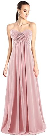 Kiss Dress Women's Bridesmaid Dresses Long Sweetheart Strapless Chffion Prom Gowns