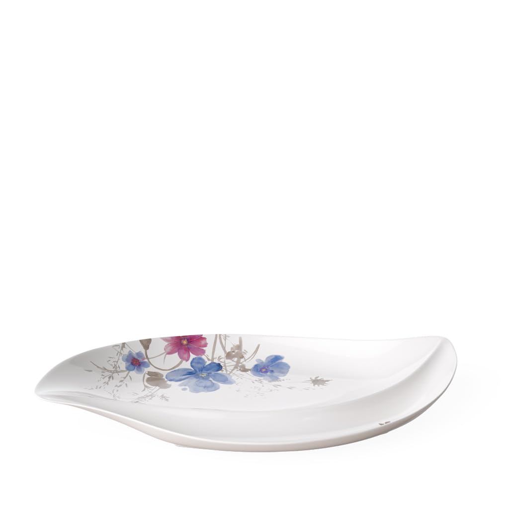 Villeroy & Boch Mariefleur Serve & Salad Serving Plate, 50 x 30 cm, Premium Porcelain, White/Multicoloured