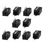 uxcell 10 Pcs Black 4 Pin 3.5mm Stereo Jack Socket PCB Mount Connector