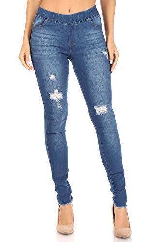 distressed pull on jeggings plus size
