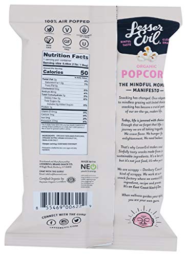 LESSEREVIL ORGANIC HIMALAYAN PINK SALT POPCORN, 0.46 OZ
