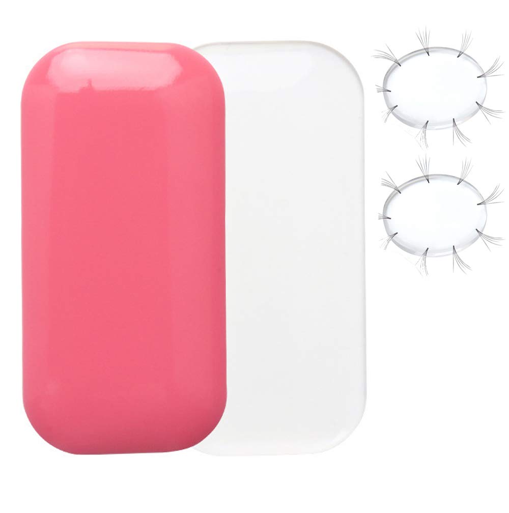 4-Pcs Silicone Eye Lashes Pallet, Reuseable Gel Eyelash Extension Extender Pads Mat Holder