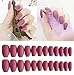 Umillars 24pcs Pure Color Coffin Nails Matte False Gel Nails Art Tips Sets Full Cover Medium False Nails for Ballerina Cosplay Office Lady (Mauve)