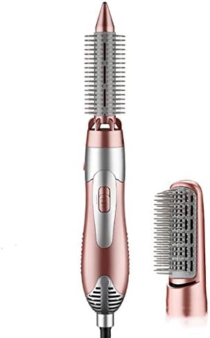 One Step Hair Dryer and Volumizer, 3 in 1 Hot Air Brush,Hair Rotating Styler,Salon Negative Ion Hair Straightener & Curly Hair Comb with 2 Brush Heads 3 Hair Clips,ChampagnePowder