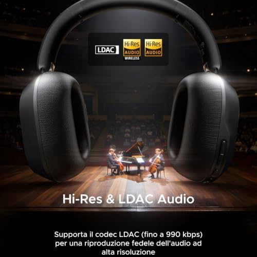 HiTune Max5s Cuffie Bluetooth Cancellazione Rumore Attiva 45dB Hires