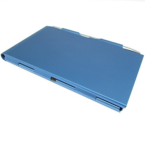 Cmxsevenday C68809 Pocket Size Aluminium Alloy Memo Pad Holder, with Ball Point Pen - Light Blue