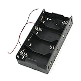 SODIAL(R) Spring Clip Black 4 x 1.5V D Size Battery Batteries Holder Case