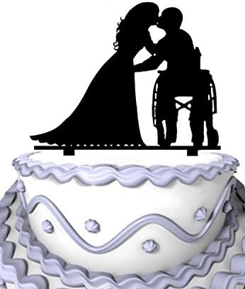 Amazon Meijiafei 車椅子ウェディングケーキトッパー 車椅子に花婿 ウェディングケーキトッパー シルエット Meijiafei デコレーションツール
