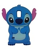Yuersal Blue Disney 3D Stitch pink Ears can Move Silicone Soft Case Cover for Samsung Galaxy S5