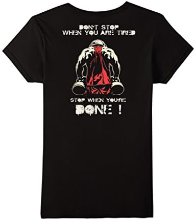 Womens Gym Quotes Back T shirt | Fitness Bodybuilding Squat Tees Small Black