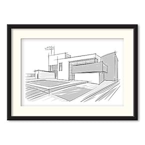 Black Paper Framed Canvas Wall Art for Living Room, Bedroom Black and White Structure Canvas Prints for Home Decoration Ready to Hanging - 23x31 inches