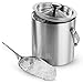 FineDine Brushed Stainless Steel Double-Walled Ice Bucket with Lid, Compact Heavy-Duty Metal Ice Bucket with Handle and Wide Tapered Scoop for Half Gallon of Ice and Chilling Wine and Liquor Bottles.