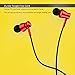 Marsno M2 Wired in Ear Headphones, Earbuds, Full Metal Earphones with Mic and Volume Control, High Definition, Noise Isolating, Deep Bass, Ergonomic Design &Crystal Clear Sound,3.5mm Jack,Red Housing