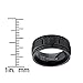 9MM Men's Black Titanium Wedding Band Ring with Double Row Black Cubic Zirconia, Comfort Fit SZ 9.5