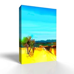 Canvas Wall Art Abstract Farm Land Painting Artwork for Home Prints Framed - 12x18 inches