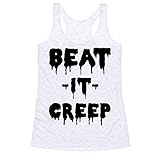 LookHUMAN Beat It Creep Heathered White XL Womens