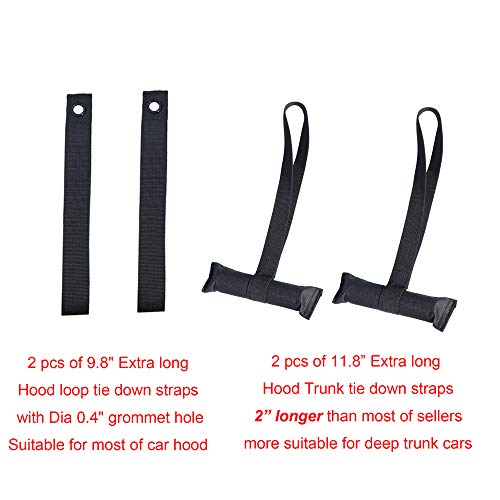 Alfa Gear Heavy Duty Hood & Trunk Straps,Tie Down Straps 1200 lbs