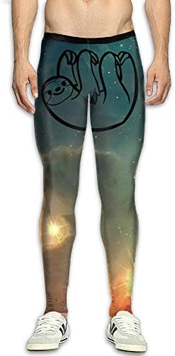 HTSDE Men's Compression Pants Baselayer Running Tights Sloth 3D Print Fitness Sports Leggings