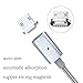 Coopsion Samsung Magnetic Charging Cable, Aluminum Alloy Supper Strong Magnetic Braided Cable Adapter 1.2m for Micro USB, Samsung and Android Device (Silver)