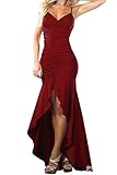 LOVEBEAUTY® Women's Stretchy Ruffle Sleeveless Long Prom Dresses